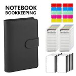 Classeur budg�taire a6 avec pochettes, etiquettes et feuilles budg�taires - mat�riau pu pvc, format compact, ...