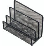 Classeur de bureau a 3 niveaux en plastique noir 17, 5 x 8, 2 x 13 cm pour lettres, cartes de visite, ...