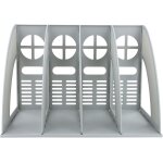 Classeur de bureau vertical, rangement bureau porte document en plastique, 4 compartiments porte - revues ...