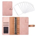 Classeur en cuir avec fermeture a boucle, 193 x 125 mm, 4 pochettes, 12 pochettes, plusieurs couleurs, ...
