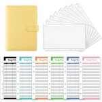 Classeur en cuir pu a6, 6 anneaux de couverture, 8 pochettes et 12 feuilles de calcul des frais