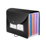 Classeur extensible a 24 pochettes avec etiquettes vierges dossiers en accord�on de bureau lettre a4 ...