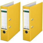 Classeur a levier en carton - format a4 - 600 feuilles - etiquette 190 mm - lot de 2 - jaune