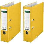 Classeur �� levier en carton - format a4 - 600 feuilles - etiquette 190 mm - lot de 2 - jaune