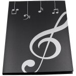 Classeur a partitions noir durable en pvc, 31 x 23, 5 cm, id�al pour les musiciens, les etudiants et ...