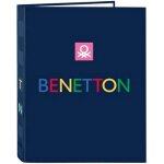 Classeur - safta - benetton damero - 4 anneaux - couverture rigide - id�al pour enfants