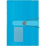 Classeur a soufflets en polypropylène a 12 compartiments bleu transparent Classeur a soufflets en polypropylène a 12 compartiments bleu transparent