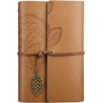 Classique carnet en faux cuir couverture feuilles a cordes ecriture journal agenda cahier voyage journal ...
