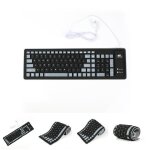 Clavier pliable en silicone avec c�ble usb, souple, etanche, enroul�, en gel de silice, pour pc, ordinateur ...
