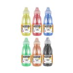 Cléopâtre lot de 6 flacons 250ml, encre a dessiner nacrée, jaune, rouge vif, cyan, vert sapin, terre ... Cléopâtre lot de 6 flacons 250ml, encre a dessiner nacrée, jaune, rouge vif, cyan, vert sapin, terre ...