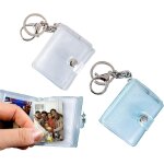Cmjaagur - lot de 2 mini albums photo portables avec fermoir mousqueton et porte - cls, 32 poches, pour ...