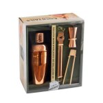 Cocktail sans alcool - coffret avec 1 shaker cuivré, 1 pince en bambou, 1 doseur cuivré, 1 zesteur cuivré ... Cocktail sans alcool - coffret avec 1 shaker cuivré, 1 pince en bambou, 1 doseur cuivré, 1 zesteur cuivré ...