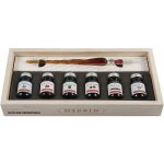 Coffret - 6 encres calligraphie - plume en verre - carnet - herbin