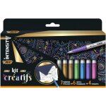 Coffret de 7 marqueurs - permanents - kit cratifs - bic - cartes et enveloppes - couleurs mtalliques ...
