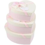 Coffret cadeau en forme de coeur - grand, moyen, petit - carton rose durable pour mariages, anniversaires, ...