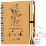 Coffret cadeau de remerciement pour les coll�gues cahier a spirale a6 stylo a bille en bois porte - cl�s ...