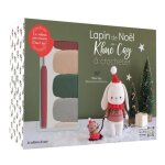Coffret lapin de no�l de khuc cay a crocheter - avec 1 livret, 6 pelotes 100% coton, du fil textur� blanc, ...