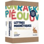 Coffret lettres magntiques - 86 lettres, diagrammes et images en bois aimants et 1 livret  une entre ...