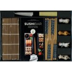 Coffret sushi bar - contient : des baguettes en bois, des porte - baguettes kawa, 1 couteau a sushi, ...