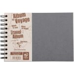 Collection age bag un album de voyage a spirale gris - a5 paysage 21x14, 8 cm - 80 pages - papier blanc ...