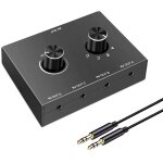 Commutateur audio 4 ports, commutateur audio 3. 5mm, s�lecteur audio aux st�r�o, bo�te de commutation ...