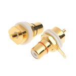 Connecteur jack phono femelle pour montage sur panneau, 2 pièces, en cuivre plaqué or rca, pour châssis ... Connecteur jack phono femelle pour montage sur panneau, 2 pièces, en cuivre plaqué or rca, pour châssis ...