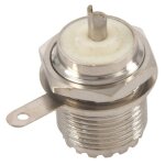 Connecteur rf droit femelle uhf so239 pour panneau de soudure de cloison, argent