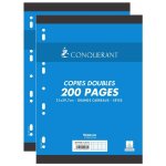 Conqurant lot de 2 copies doubles a4 seyes grands carreaux 70g 200 pages (50 copies)