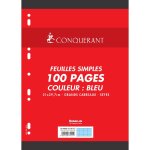 Conquérant lot de 3 feuillets mobiles 21x29, 7 cm 100 pages grands carreaux bleus 80g Conquérant lot de 3 feuillets mobiles 21x29, 7 cm 100 pages grands carreaux bleus 80g