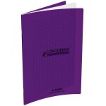 Conqurant lot de 5 cahiers 24 x 32 96 pages grands carreaux couverture polypro violet