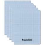 Conqurant lot de 5 cahiers conqurant classique agraf 24 x 32 cm 96p 90g grands carreaux bleu ciel