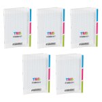 Conquerant lot de 5 cahiers trio polypro 24x32cm 90g 96p grands carreaux incolorre