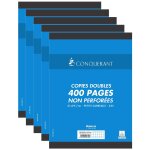 Conqurant lot de 5 paquets de 100 copies doubles (400 pages) a4 quadrill, 70 g non - perfor