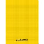 Conqu�rant cahier conqu�rant polypro agraf� 24x32 cm 60p 90g grands carreaux jaune