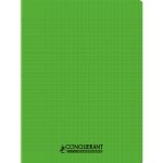 Conqu�rant cahier conqu�rant polypro agraf� 24x32 cm 60p 90g grands carreaux vert