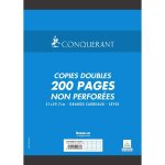 Conquérant sept lot de 10 copies doubles non perforées blanches 21x29, 7cm 200pages seyes 70g Conquérant sept lot de 10 copies doubles non perforées blanches 21x29, 7cm 200pages seyes 70g