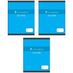 Conqurant sept lot de 3 cahiers de brouillon 17x22cm 96 pages 56g grands carreaux bleu