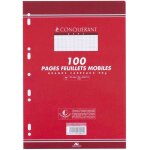 Conqurant sept lot de 3 etuis 50 feuillets mobiles (100 pages) a4 210 x 297 petits carreaux 90 gr