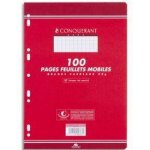 Conquerant sept feuillets mobiles - 21 x 29, 7 cm - 100 pages - grands carreaux blancs - 90g - sous etuis ...
