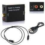Convertisseur audio numrique a analogique, fiber optique coaxiale toslink, signal a rca, adaptateur ...