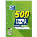 Copies doubles grands carreaux seys 500 pages blanches 90g sous film. [z138]