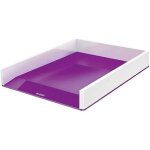 Corbeille a courrier - leitz - wow dual - violet - format a4 & c4 - design moderne