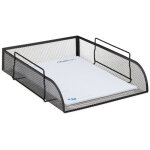 Corbeille a courrier maille m�tal bac a documents empilable trieur de bureau a4 lxp: 26x33, 5 cm, noir ...