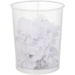 Corbeille a papier, lot de 3, bureau & chambre, ouverte, ronde, grille m�tallique, poubelle, m�tal, 35 ...