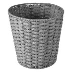 Corbeille a papier ronde en osier panier poubelle 2, 6 gallons tress a la main, lger & robuste pour ...