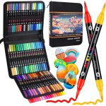 Couleurs 72 stylos feutre acrylique, feutre peinture acrylique double pointe pinceau, marqueur acrylique ...