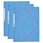 Coutal chemise carte lust�e 24 x 32 cm a rabats avec elastique et etiquette de dos bleu ciel