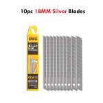 Couteau multi - usages 9 / 18mm, poche rtractable a encliqueter, en acier au carbone opaque noir, verrouillag ...