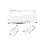 Couvercle de commutateur coque en cristal 8 en 1, film tremp� de console, capuchons de poign�es pour ...