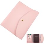 Couverture de carnet de notes en cuir a5 avec emplacements pour cartes porte documents en pu rose impermable ...